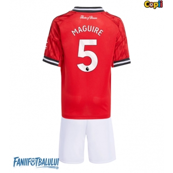 Manchester United Harry Maguire #5 Echipament de Fotbal Replică 2025-26 Copii Acasa (+ Șorturi)